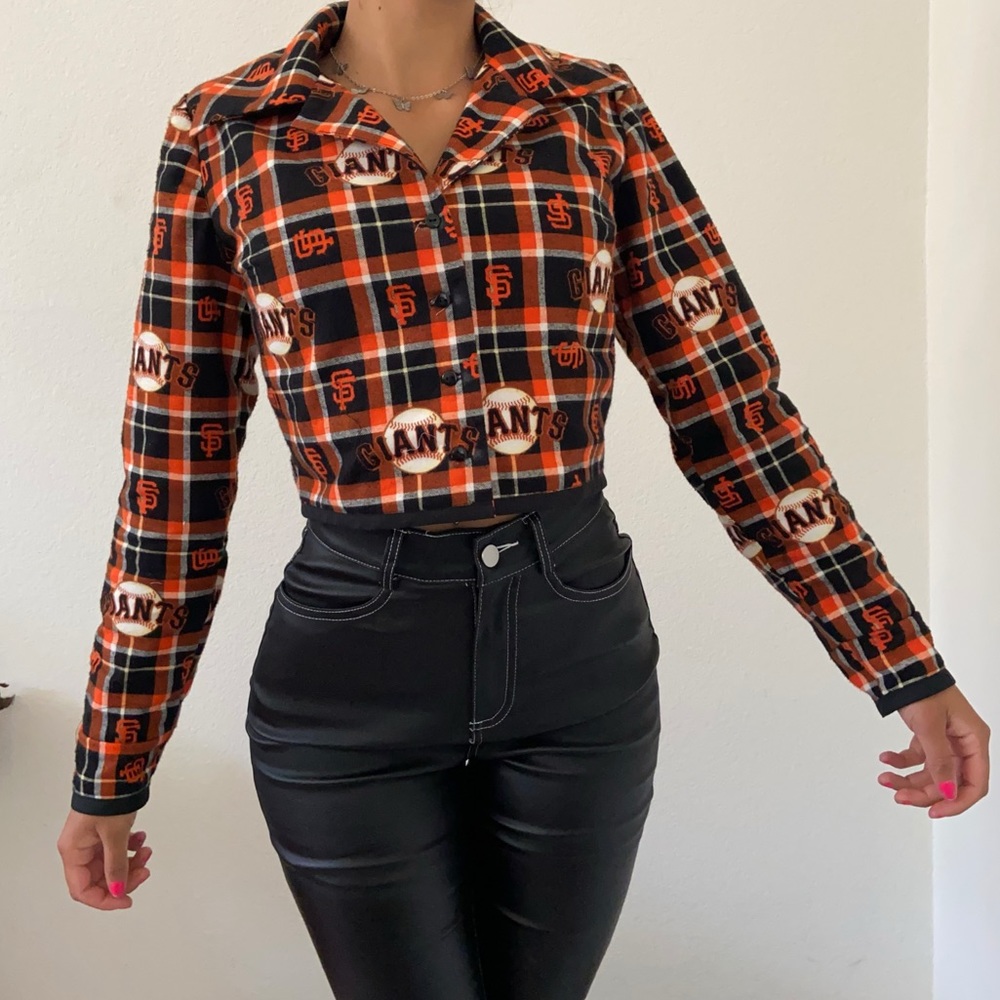 San Francisco Giants cropped button up flannel⚾️